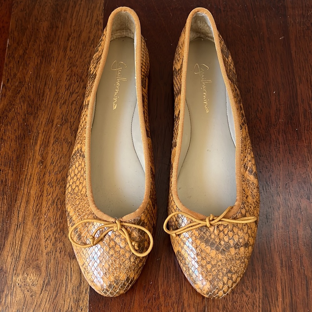 Guilhermina Mirabelle Anthropologie reptile leather ballet flats-look new-Size 7